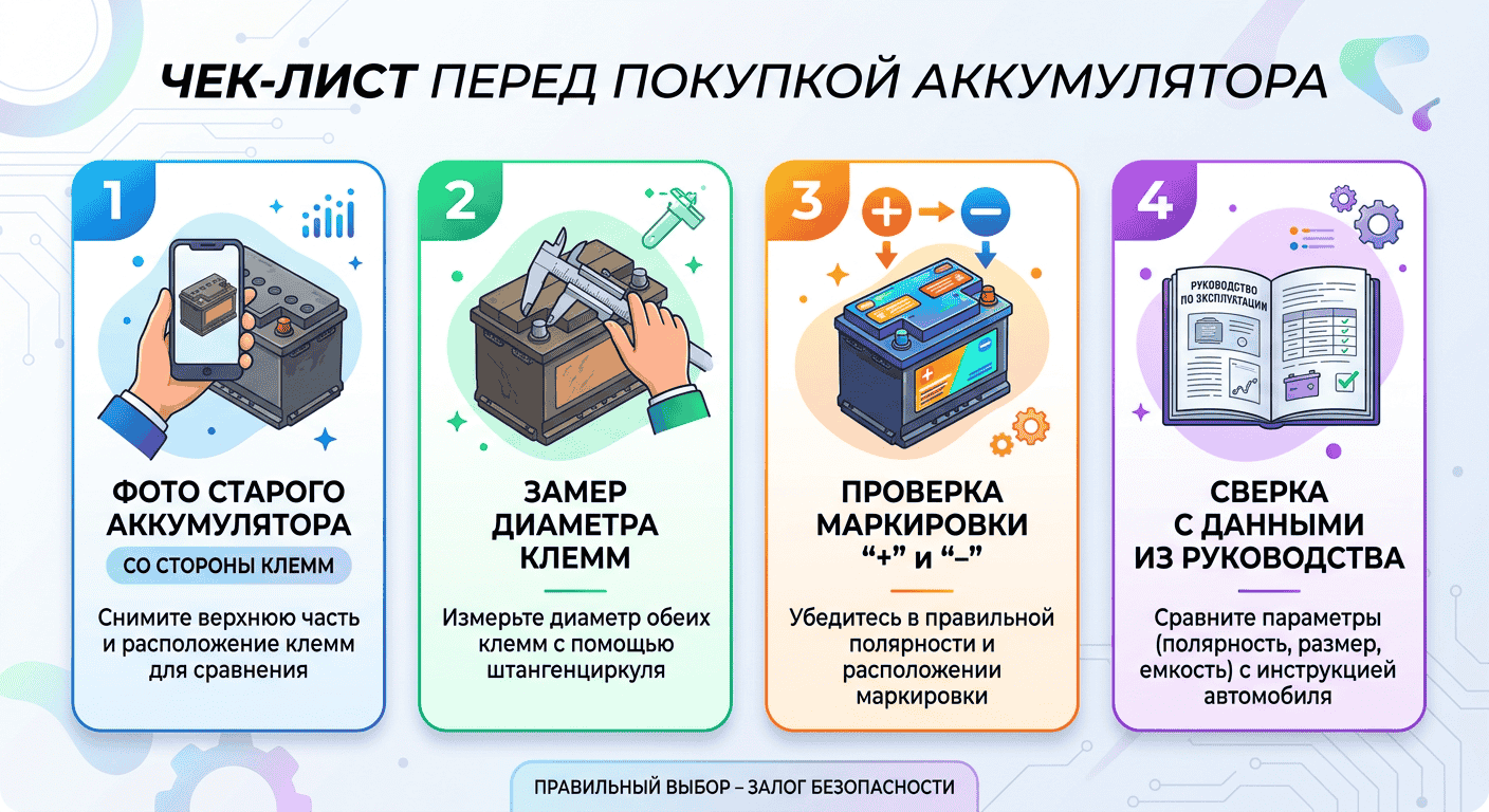 Чек-лист перед покупкой аккумулятора: что проверить перед заменой АКБ